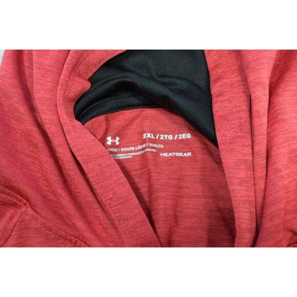 Under Armour Hoodie Red Thin Pull Over Athletic Sweatshirt Mens Sz 2XL XXL - Picture 8 of 10